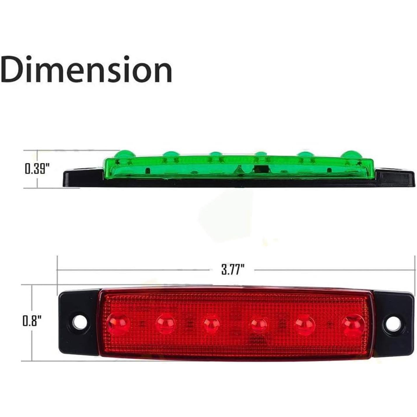 Technische illustratie met de afmetingen van een LED-bootverlichting: zorg voor veiligheid op het water rechthoekige voertuignavigatielichtbalk.