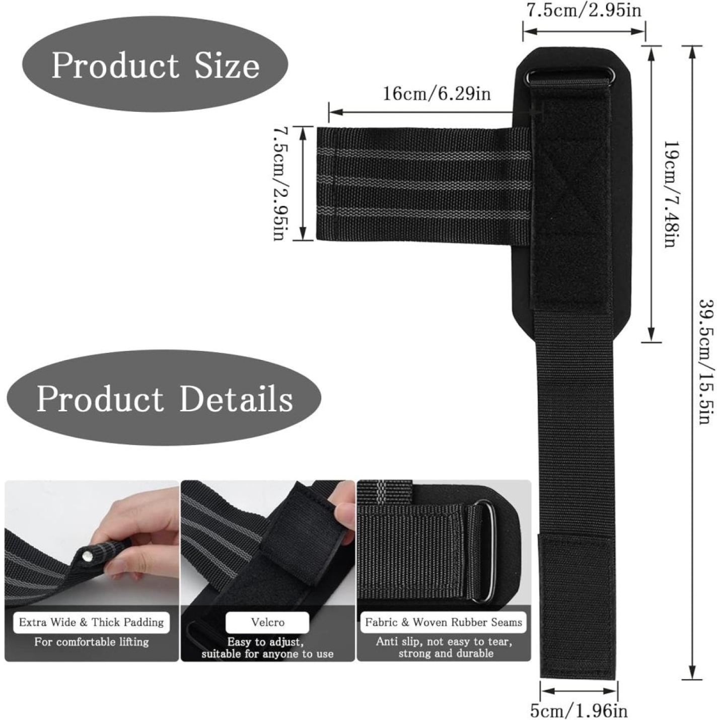 Lifting straps voor krachttraining, polsbandages voor fitness, bodybuilding, powerlifting, crossfit, gymaccessoires, lifting straps voor vrouwen en mannen - happygetfit.com