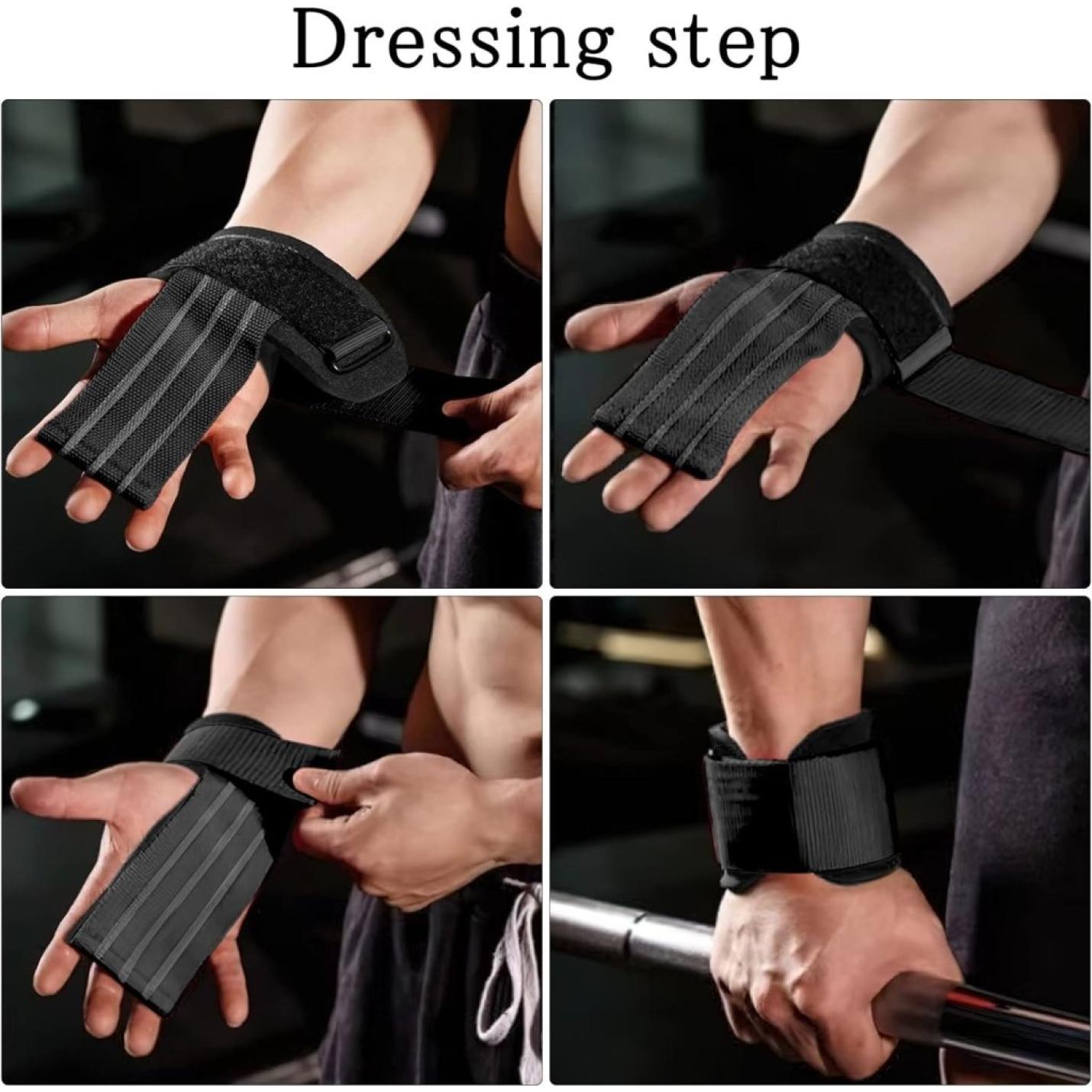 Lifting straps voor krachttraining, polsbandages voor fitness, bodybuilding, powerlifting, crossfit, gymaccessoires, lifting straps voor vrouwen en mannen - happygetfit.com