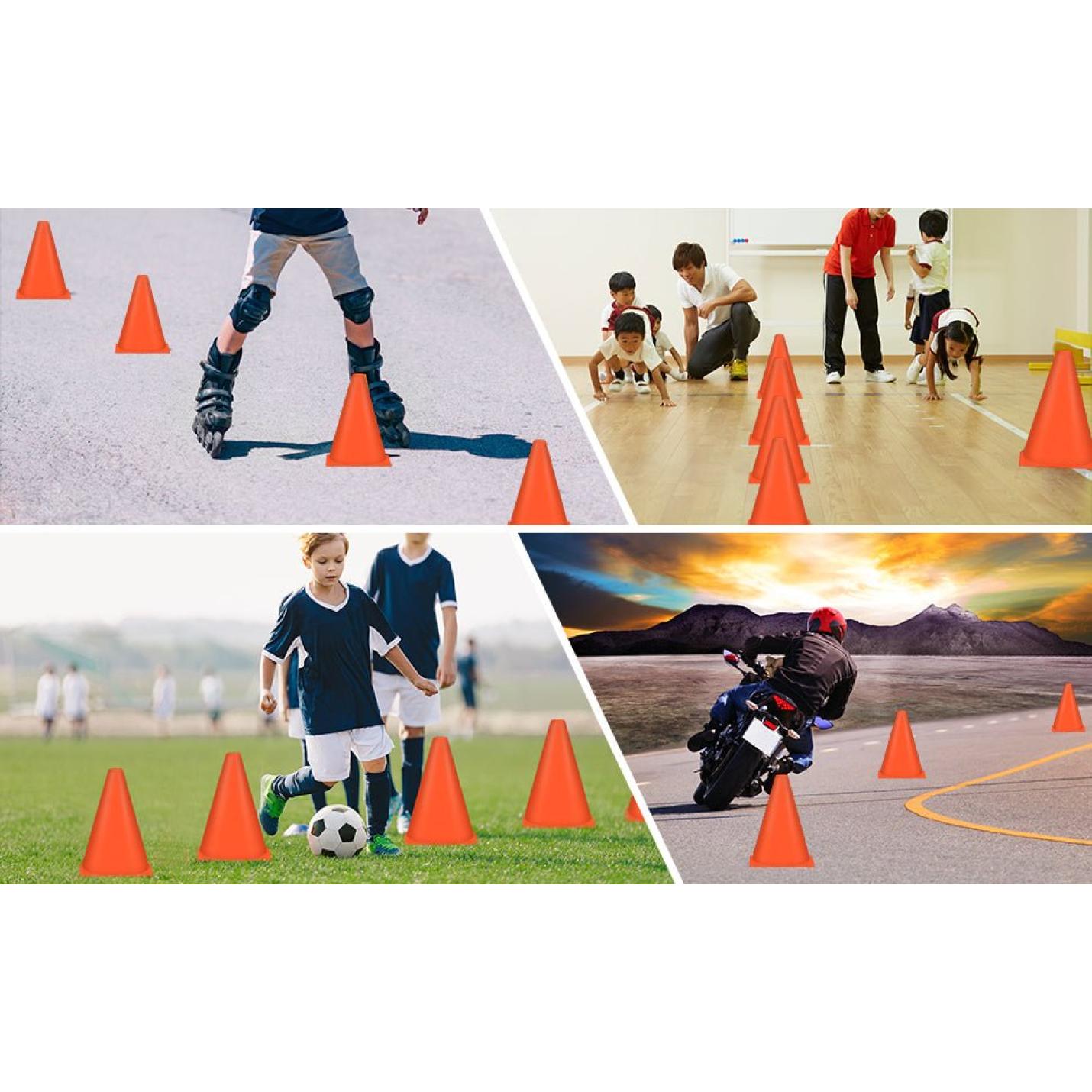 Markeerkegels, 18 cm grote markeerkegels, voetbal, onbreekbaar, trainingshulp, voetbalhoedje, multifunctionele kegel, verkeershuttjes voor kinderen, voetbal, sport, paardrijden en hondentraining - happygetfit.com