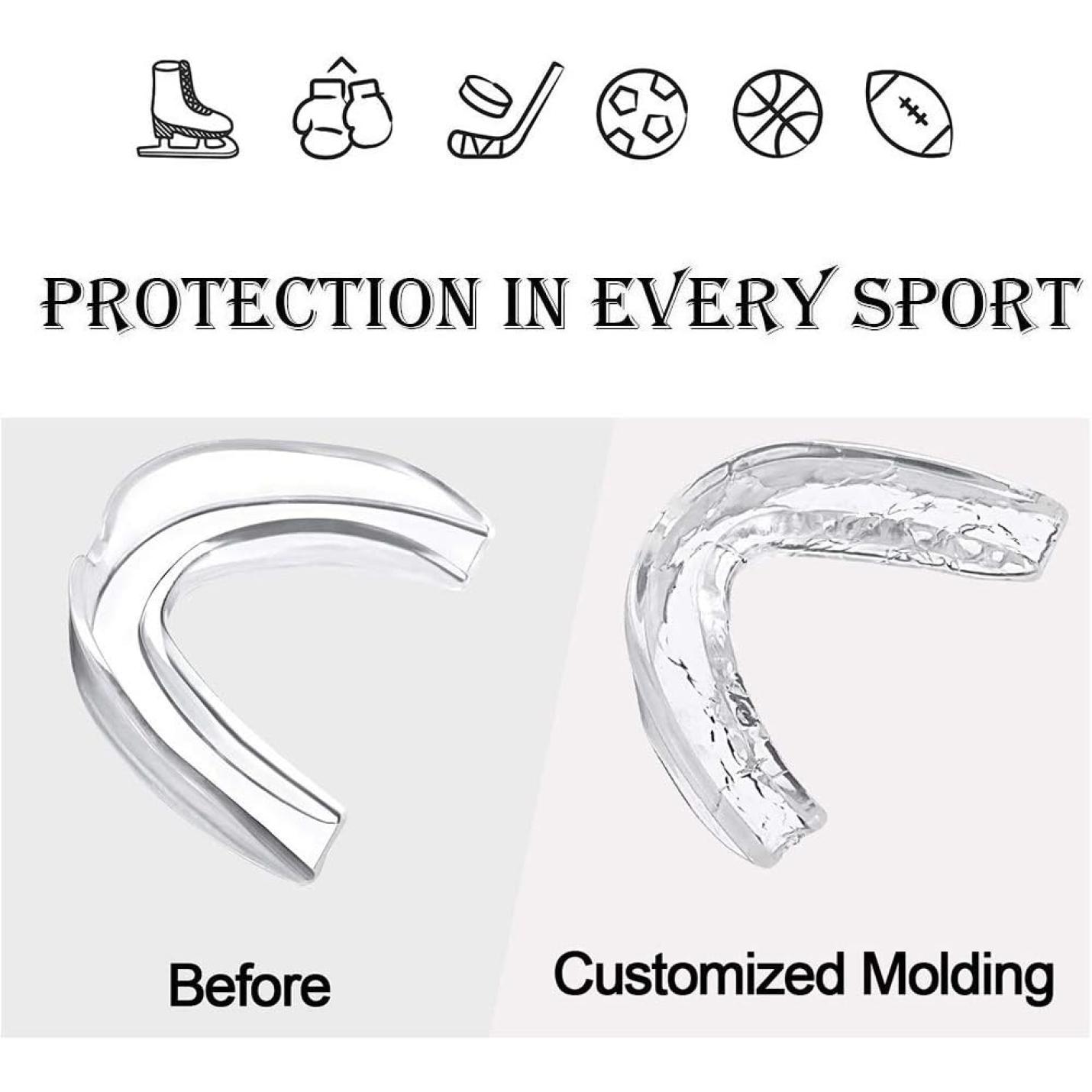 Mondbescherming Bokskauwschild Rugby 5 stuks Gumshield Volwassen Tieners Mondbeschermers voor Contact Sport Tanden Guard Sport Gebitsbeschermer Gebitsbeschermer voor Rugby Boksen Hockey MMA Karate Vechtsporten - happygetfit.com