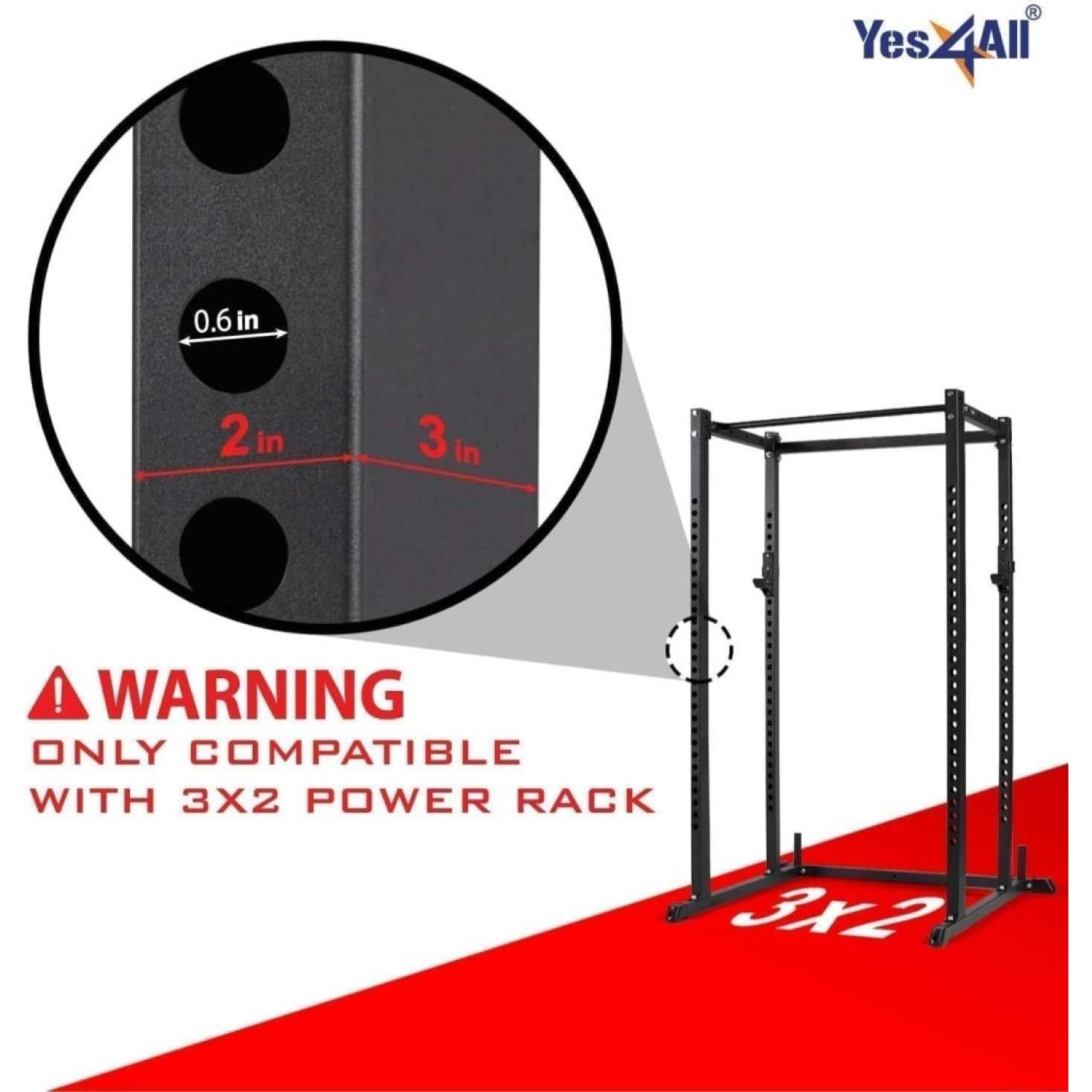 Olympische halterschijvenhouder, powerrack-opzetstuk voor 3 x 2 inch Power Rack - Geschikt voor Olympische halterschijven van 5 cm (5 cm) - happygetfit.com