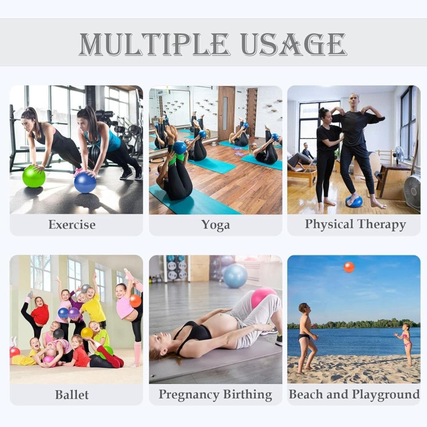 Pilatesbal, kleine gymnastiekbal, 22 cm, pilatesbal, gymnastiekballen voor kinderen, overbal, fitnessbal, yogabal, fitnessbal, kantoor, ergonomische balansapparatuur voor yoga, gymnastiek, gymnastiek, - happygetfit.com