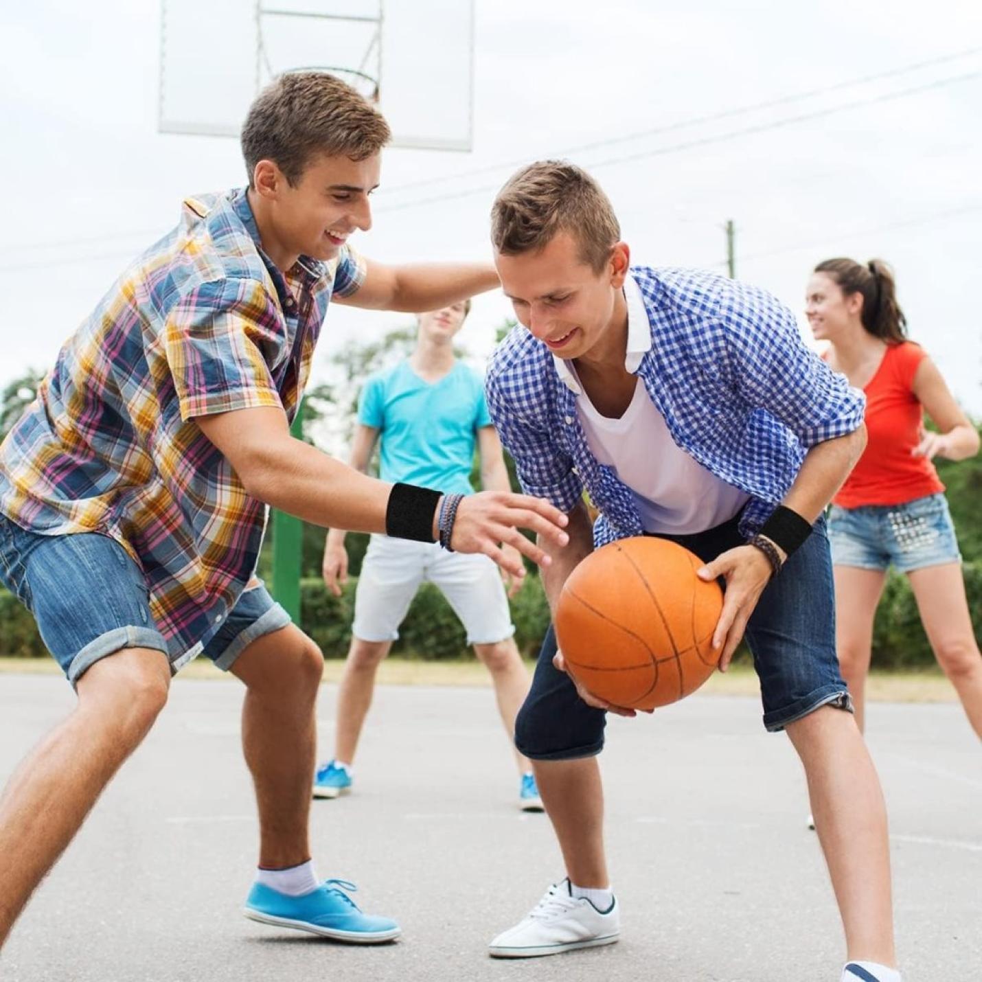 Polsbandenset, sport zweetbanden mannen vrouwen, zweet pols zweetbanden, zacht verdikt voor basketbal gym gymnastiek tennis voetbal - happygetfit.com