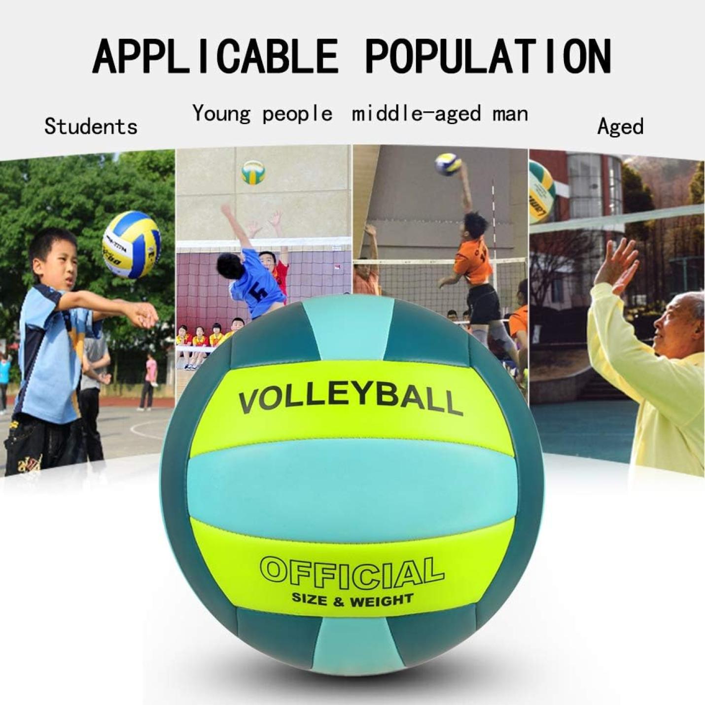 Professionele maat 5 volleybal, PU lederen zachte indoor outdoor volleyballen sport trainingsapparatuur voor beginner, tiener, volwassen - happygetfit.com