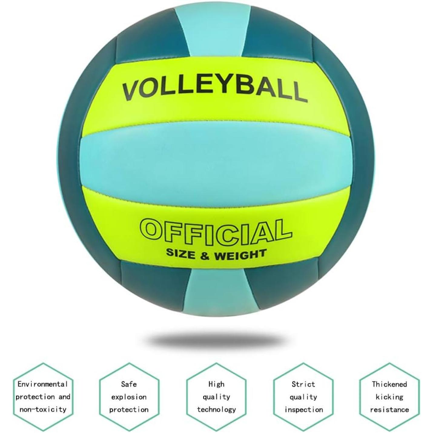 Professionele maat 5 volleybal, PU lederen zachte indoor outdoor volleyballen sport trainingsapparatuur voor beginner, tiener, volwassen - happygetfit.com