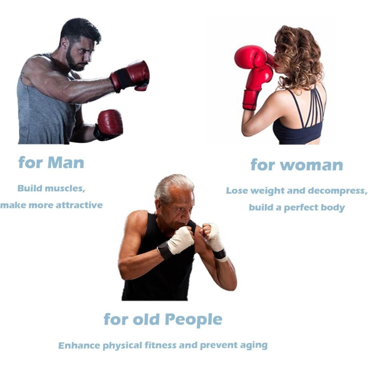 Set hangende Bokszakken - Bokszakken voor Volwassenen, hoogwaardig PU-leer, Kickboksen in Vechtsporten, Muay Thai, MMA-Training, Stootzandzak voor Boksfitness (Geen vulling) - happygetfit.com