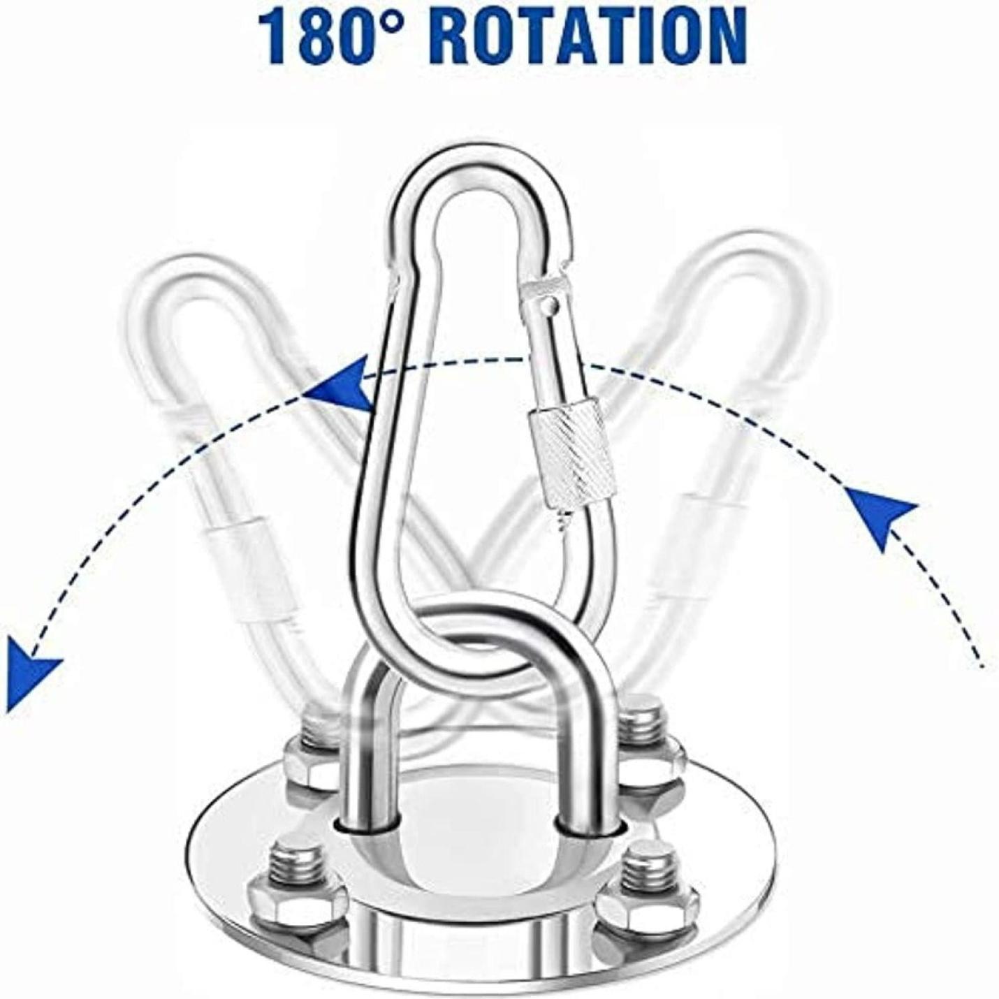 Schommelhaak met 180 graden draaifunctie, gemaakt van roestvrij staal.