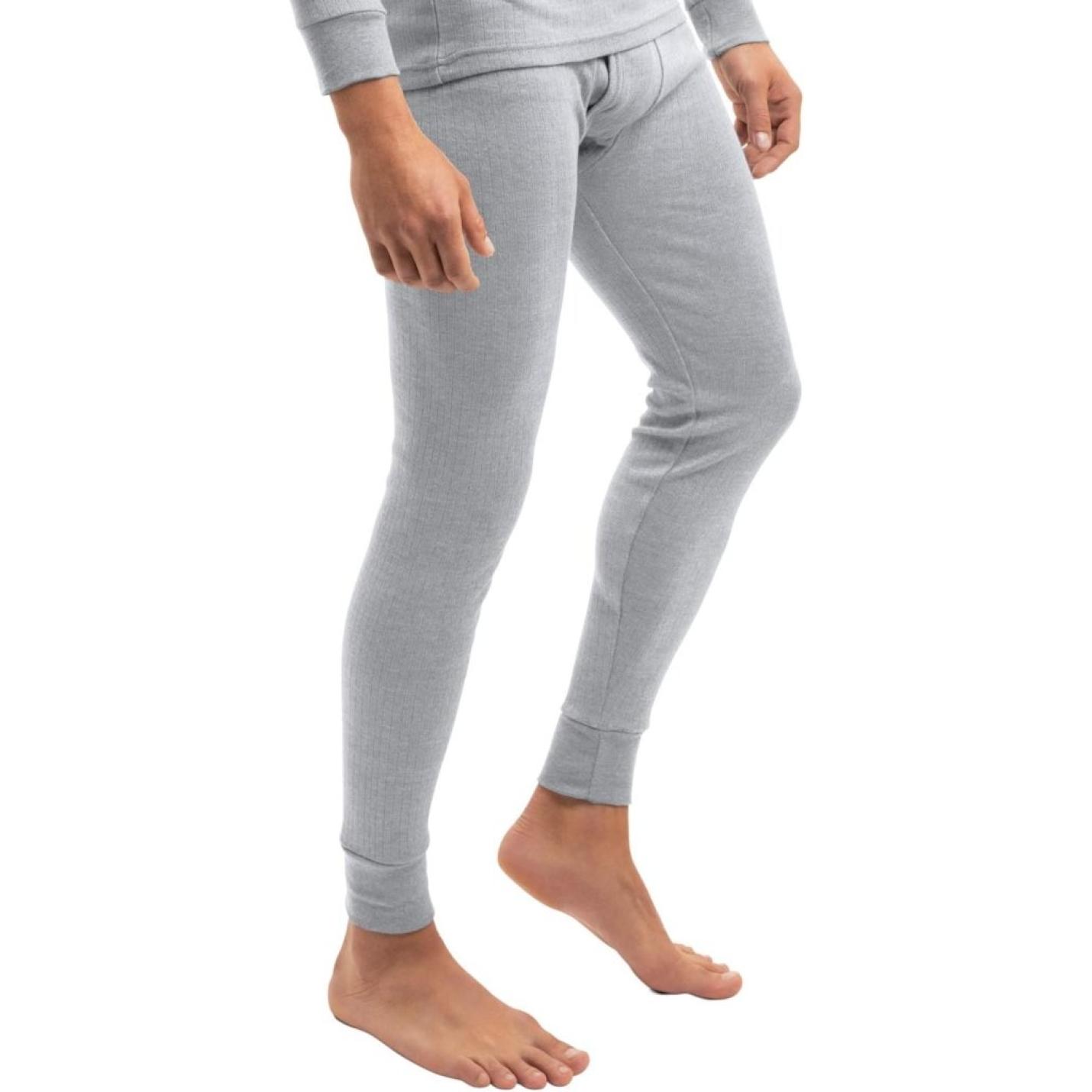 Thermische onderbroek voor heren, lang, zacht fleece aan de binnenkant, warm winterondergoed, skiondergoed, katoen - happygetfit.com