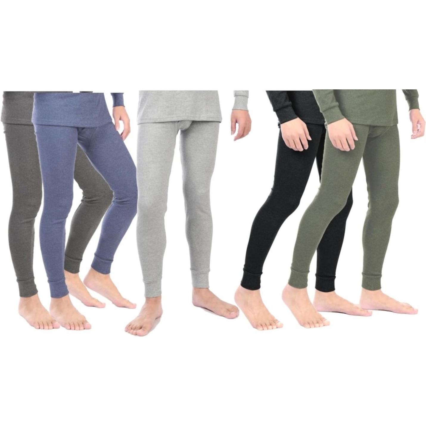 Thermische onderbroek voor heren, lang, zacht fleece aan de binnenkant, warm winterondergoed, skiondergoed, katoen - happygetfit.com