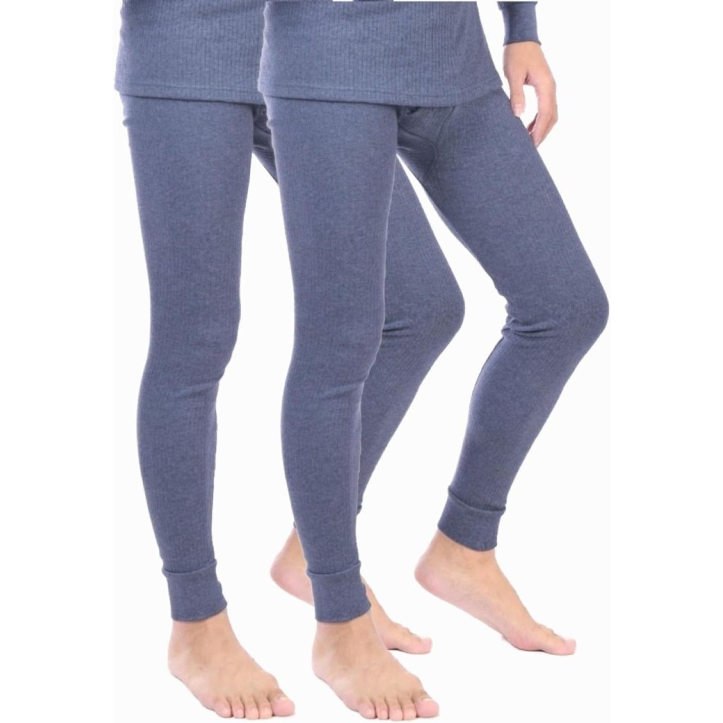 Thermische onderbroek voor heren, lang, zacht fleece aan de binnenkant, warm winterondergoed, skiondergoed, katoen - happygetfit.com