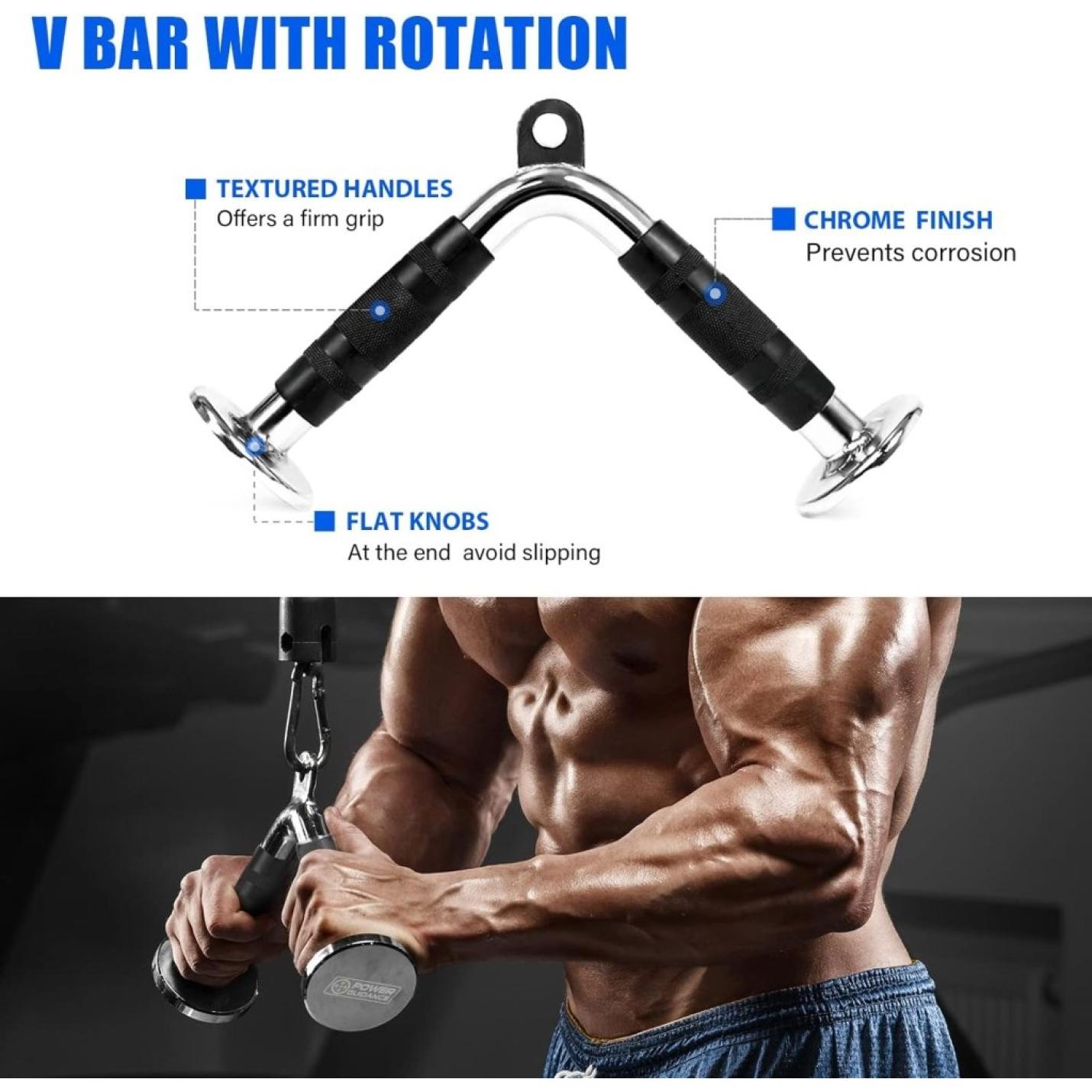 Triceps Pull Down Attachment, Kabelmachine Accessoires voor Home Gym, LAT Pull Down Attachment Gewicht Fitness - happygetfit.com