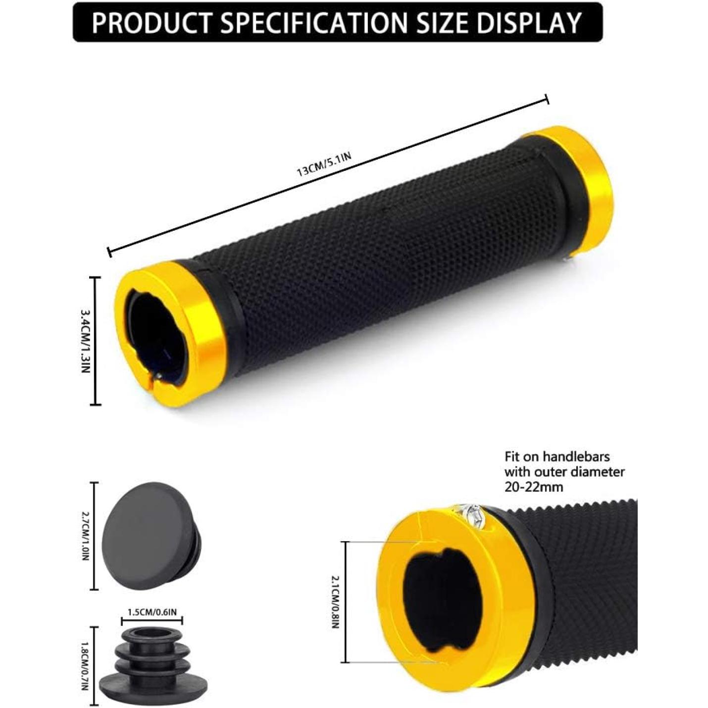 Ergonomische Fietshandvatten: Premium comfort voor jouw fietstochten met afmetingen en compatibiliteitsdetails weergegeven.