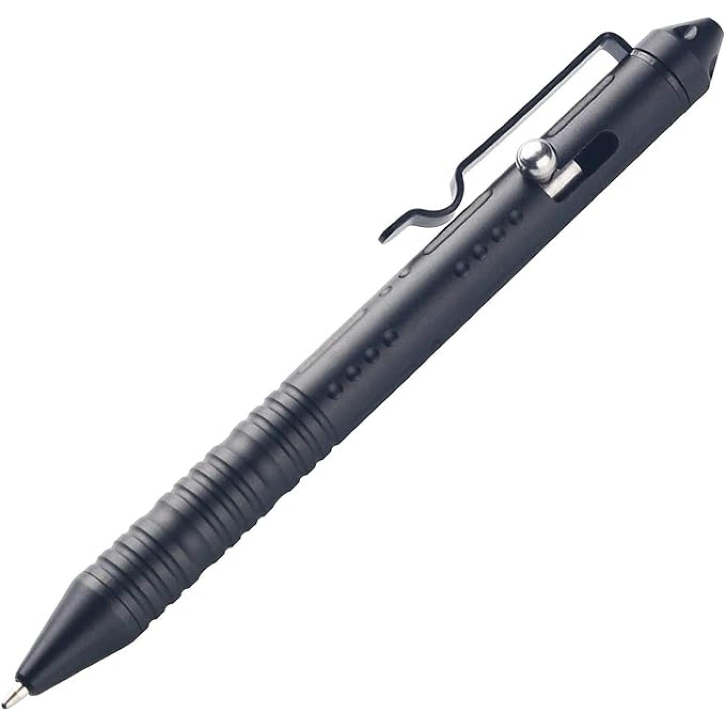 Zwarte intrekbare Verleidelijke Bolt Action-pen met grip: Schrijf met precisie en stijl.