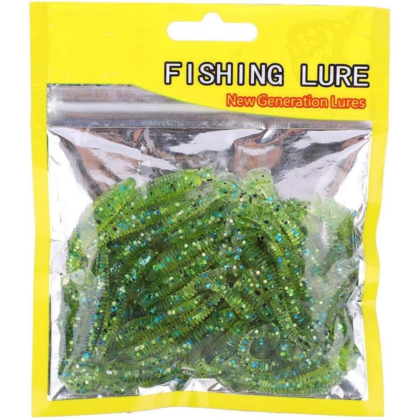 Vis als een pro met deze 50-delige set zachte kunstaas, met het opschrift "fishing lure - new generation lures", verzegeld in een doorzichtige plastic zak en gemaakt van hoogwaardig siliconen.