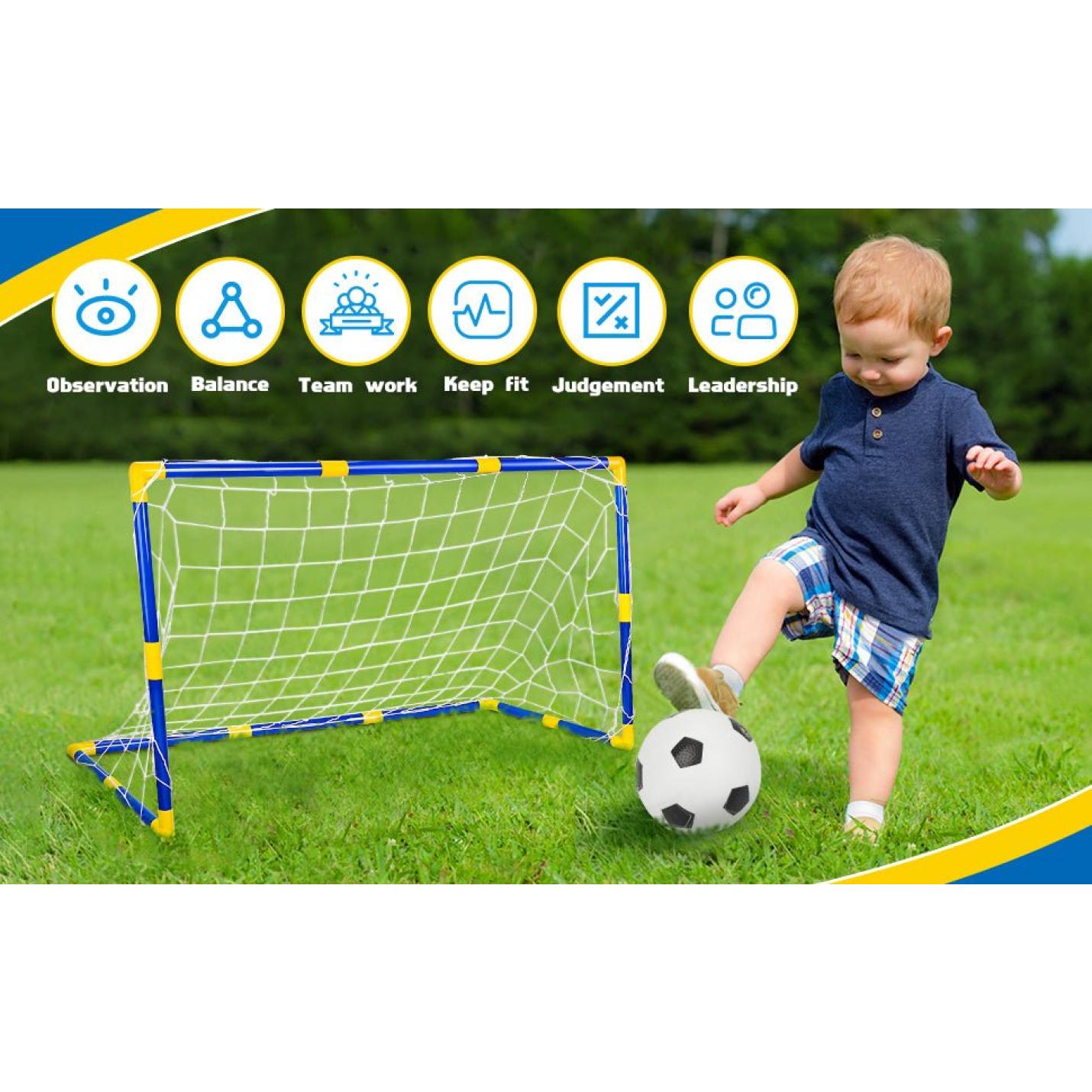 Voetbal Doelpaal Net Met Pomp Speelgoed Indoor Outdoor Voetbal Sport Games Mini Training Practice Set for Kids Children - happygetfit.com