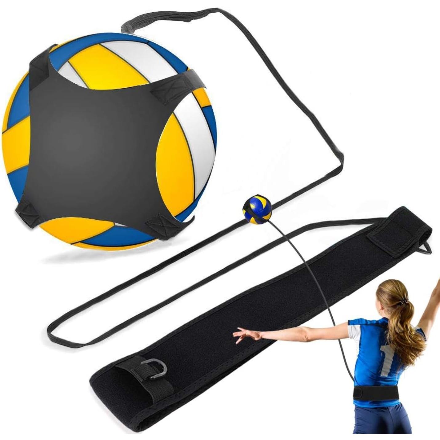 Volleybal Trainingsapparatuur, Volleybal Serve-kit Volleybaltrainingshulp met Taille Riem voor Solo Oefeningen van Arm-rotaties, Serveren, Smashen en Slaan - happygetfit.com