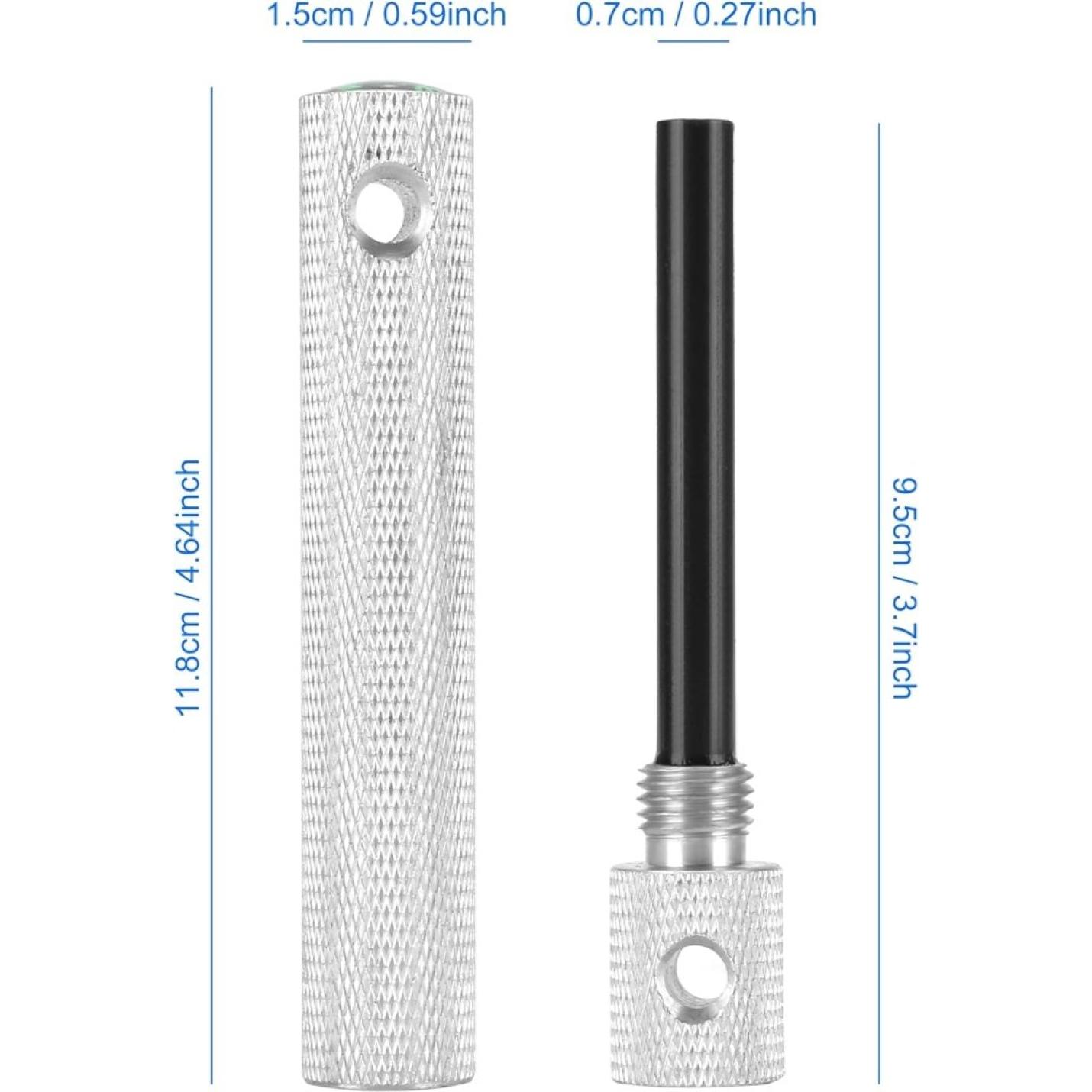 Vuursteen, vuurstaal, in robuuste aluminium behuizing, vuurstarter, voor outdoor, survival, camping, jacht, lengte van de stift 6 cm, 9.000 ontstekingen, met flessenopener, zilver of zwart - happygetfit.com