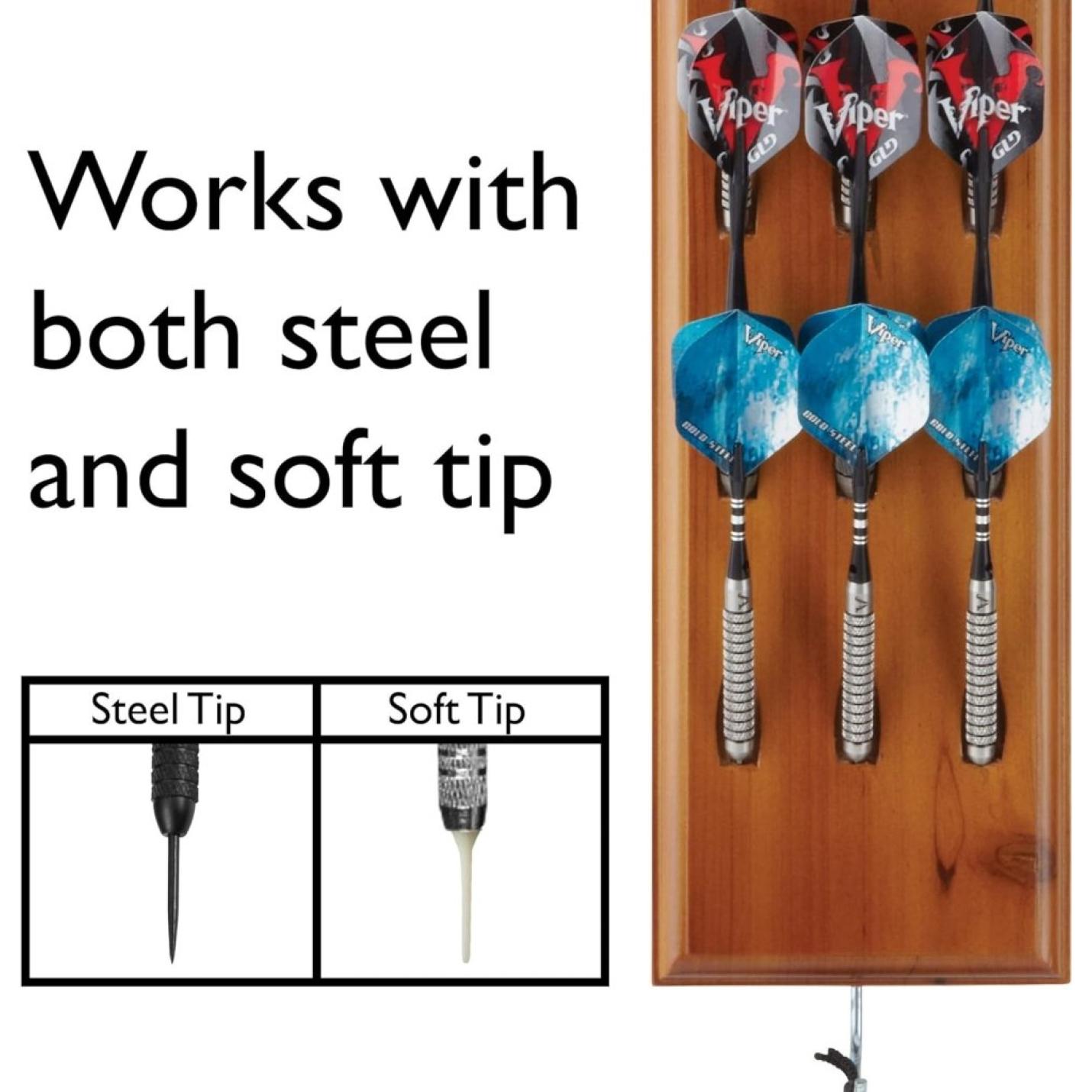 Wall Mounted Dart Houder/Caddy Display, Houdt 12 Steel/Soft Tip Darts - happygetfit.com