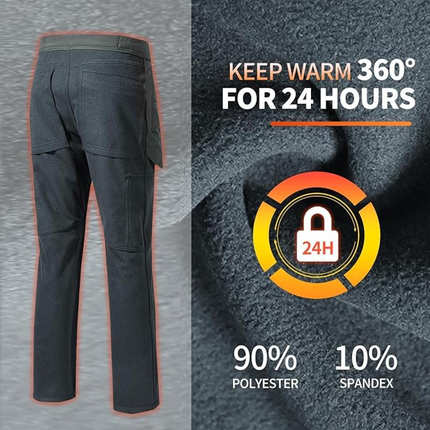 Waterdichte, gevoerde outdoorbroek met 360 graden warmtebehoud gedurende 24 uur, bestaande uit 90% polyester en 10% spandex en een comfortabele pasvorm.