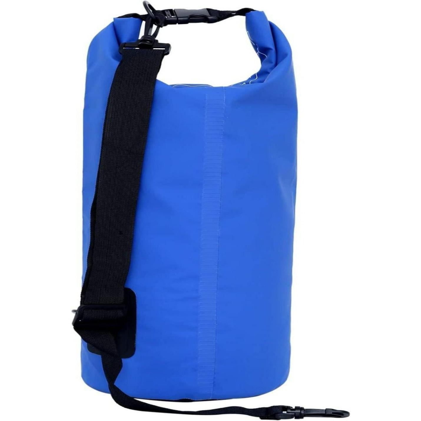 Blauwe waterdichte tas met verstelbare draagriemen.
Productnaam: Verken zorgeloos de natuur met onze Explorer waterdichte tas!