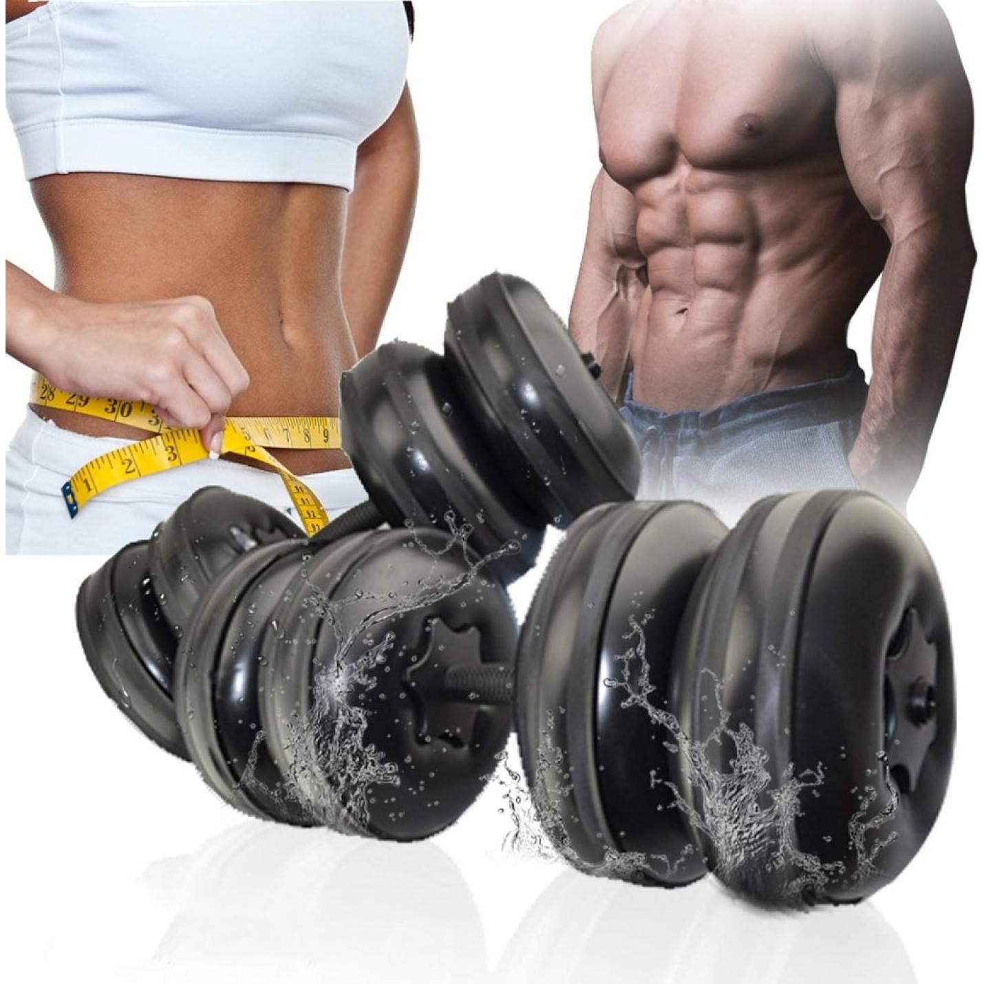 Waterhalterset, 10 ~ 25 kg, met water te vullen, reishalters, verstelbaar gewicht, draagbaar, voor mannen en vrouwen, krachttraining, fitnesstraining - happygetfit.com