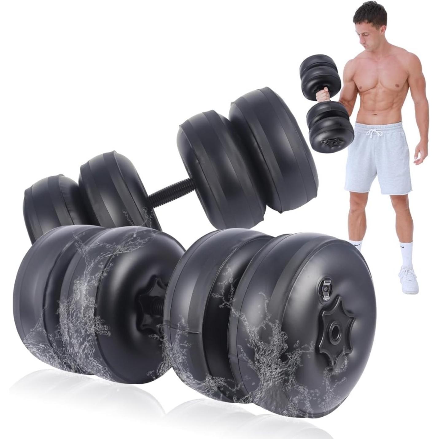 Waterhalterset, 10 ~ 25 kg, met water te vullen, reishalters, verstelbaar gewicht, draagbaar, voor mannen en vrouwen, krachttraining, fitnesstraining - happygetfit.com