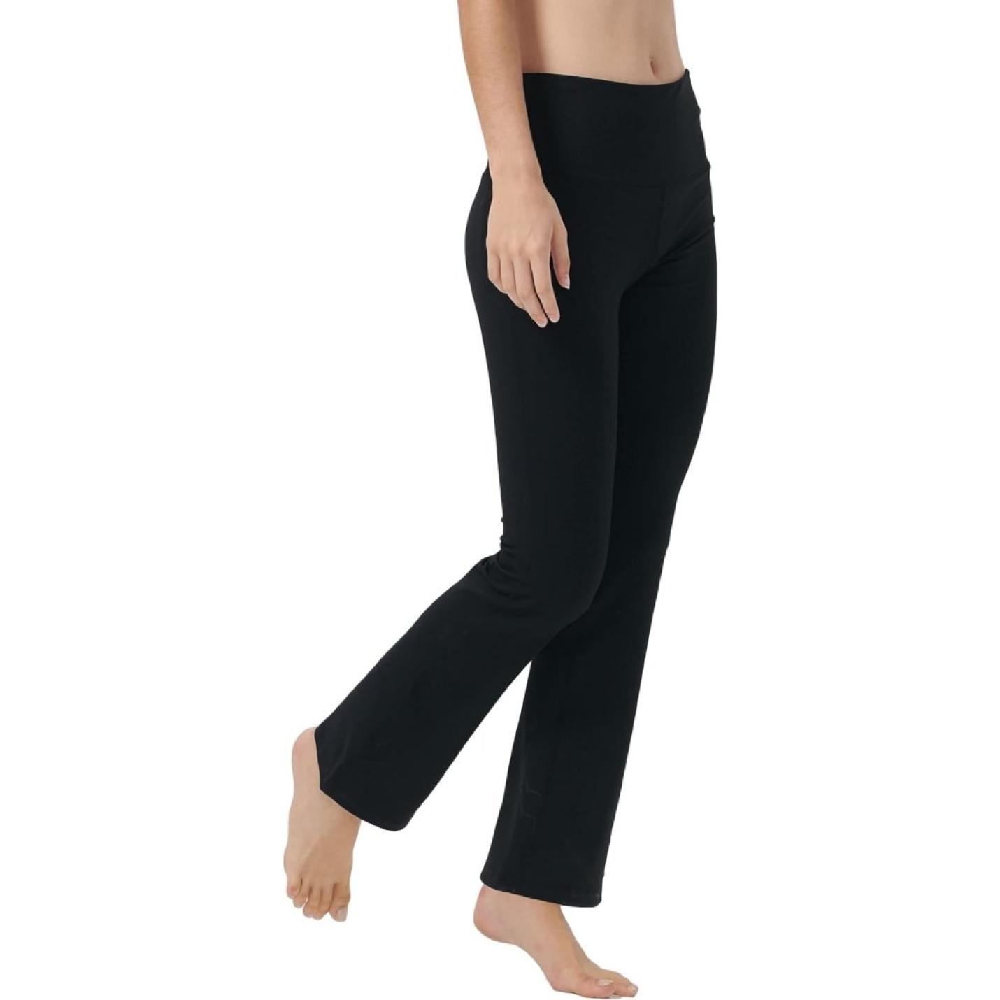 Yoga Broek voor Vrouwen Tummy Control Workout Bootleg Broek Hoge Taille 4 Way Stretch Broek met Binnenzakken, Lichtbruin, - happygetfit.com