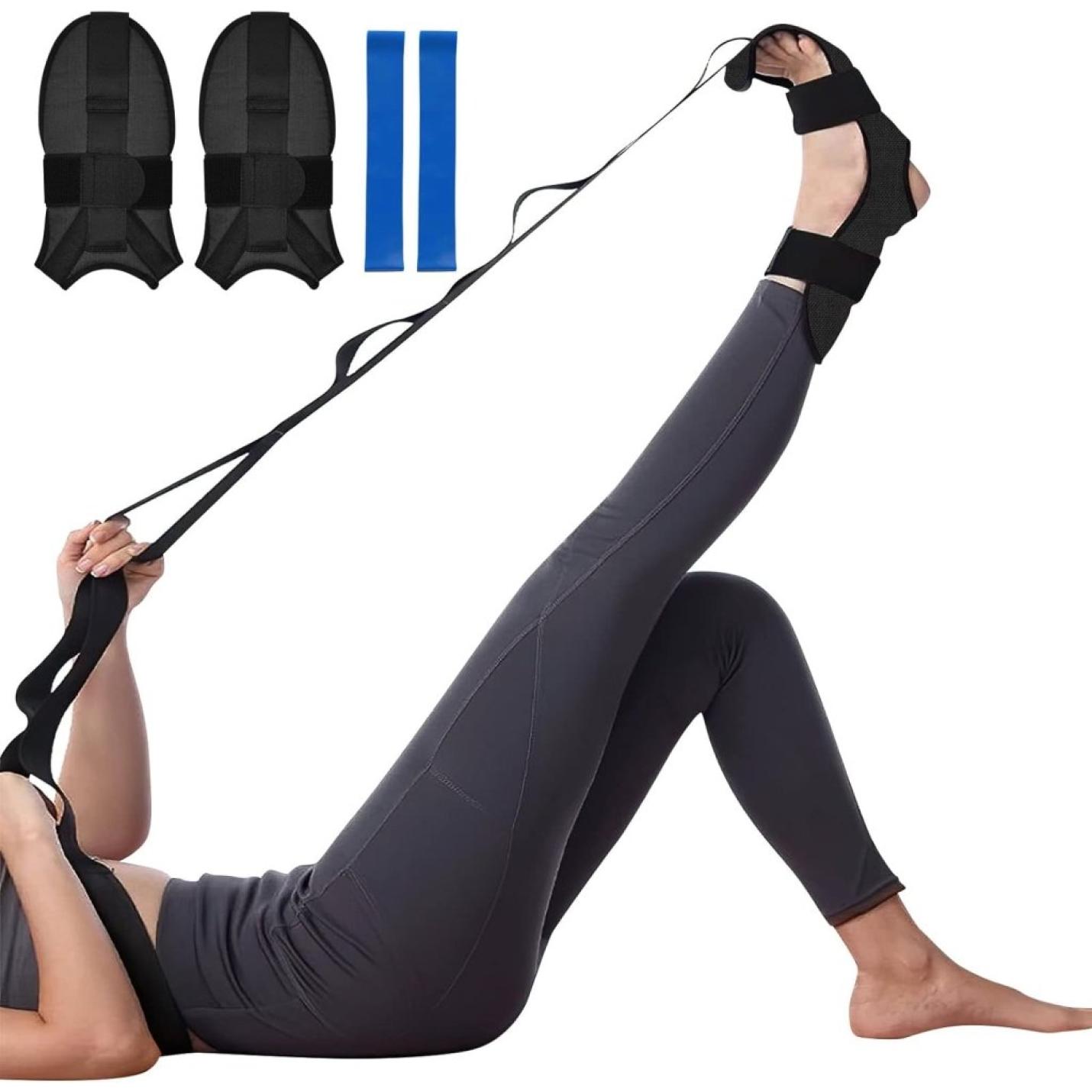 Yoga-stretchband, stretchband met 7 lussen, yoga stretchriem, zeer elastisch gymnastiekband met TPE-spanbanden, oefenlus voor het rekken van de beenspieren - happygetfit.com