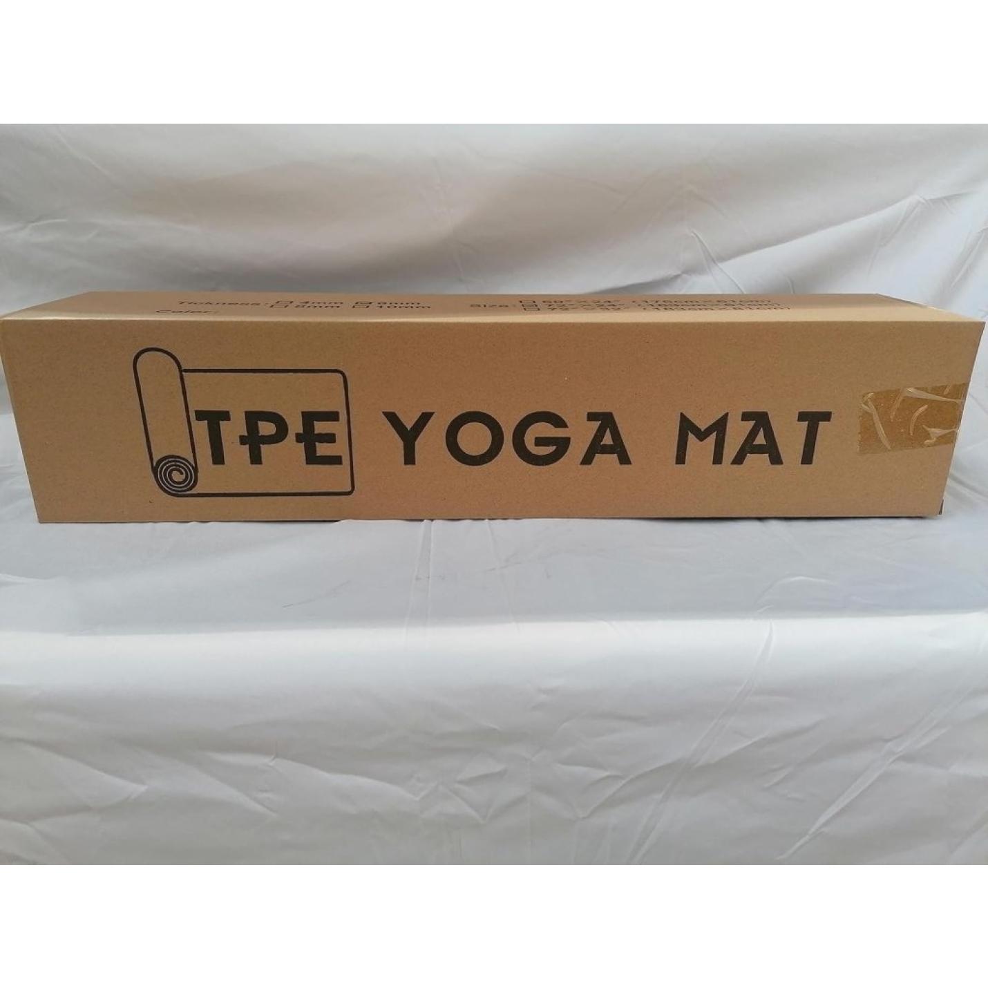 Yogamat, Gymnastiek, Pilates Oefenmat voor vrouwen, antislip, dik 6 mm met draagriem, Tpe, 183 x 61 x 0,6 cm - happygetfit.com