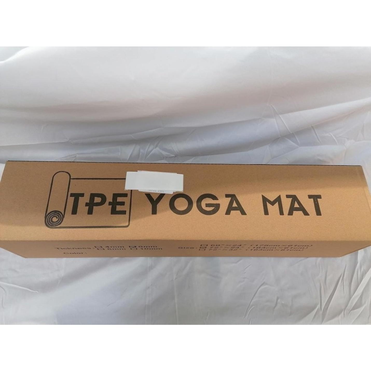 Yogamat, Gymnastiek, Pilates Oefenmat voor vrouwen, antislip, dik 6 mm met draagriem, Tpe, 183 x 61 x 0,6 cm - happygetfit.com