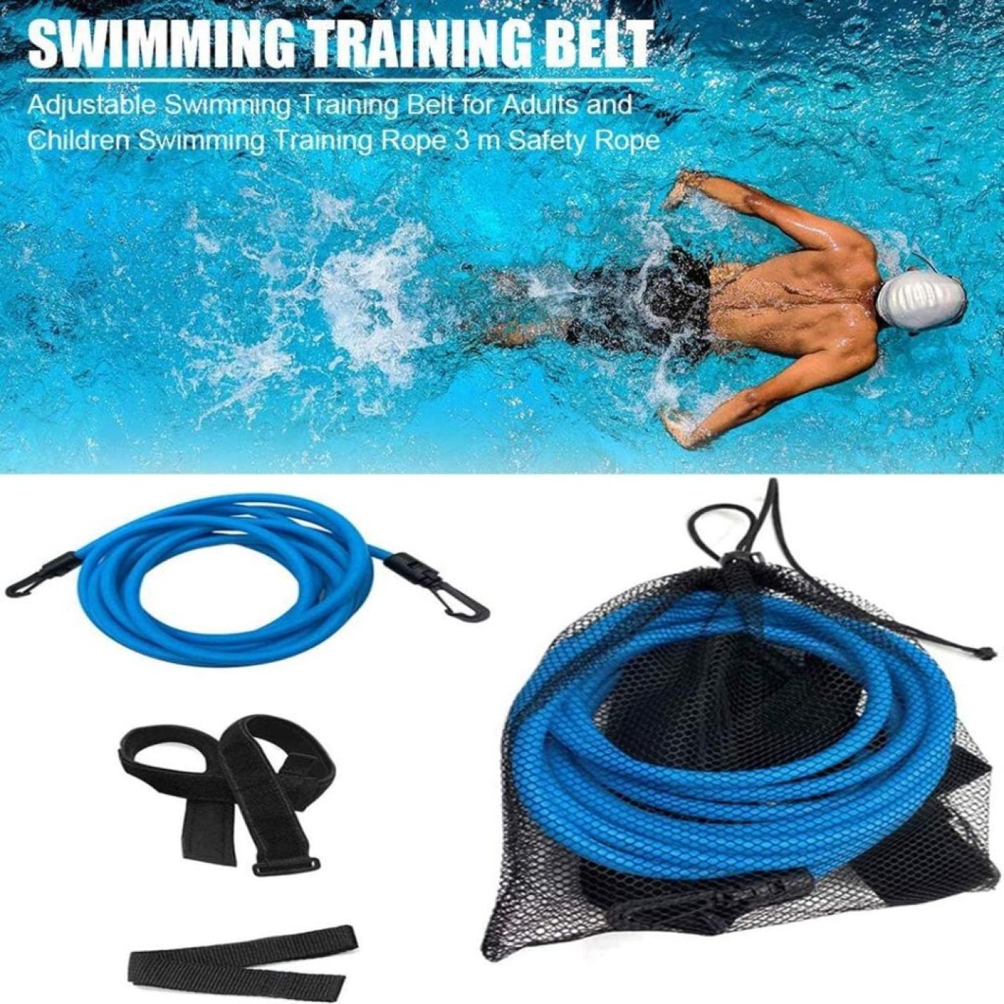 Zwemmen Trainingsriemen, Statische Zwemmen Trainingsriemen Stationaire Zwemtrainer Zwemmen In Plaats Weerstand Banden Zwemmen Training Elastische Touw(4m/13ft) - happygetfit.com