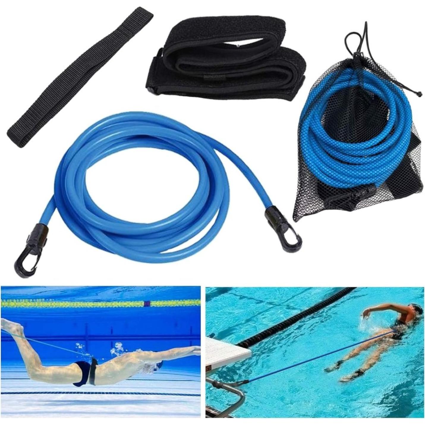 Zwemmen Trainingsriemen, Statische Zwemmen Trainingsriemen Stationaire Zwemtrainer Zwemmen In Plaats Weerstand Banden Zwemmen Training Elastische Touw(4m/13ft) - happygetfit.com