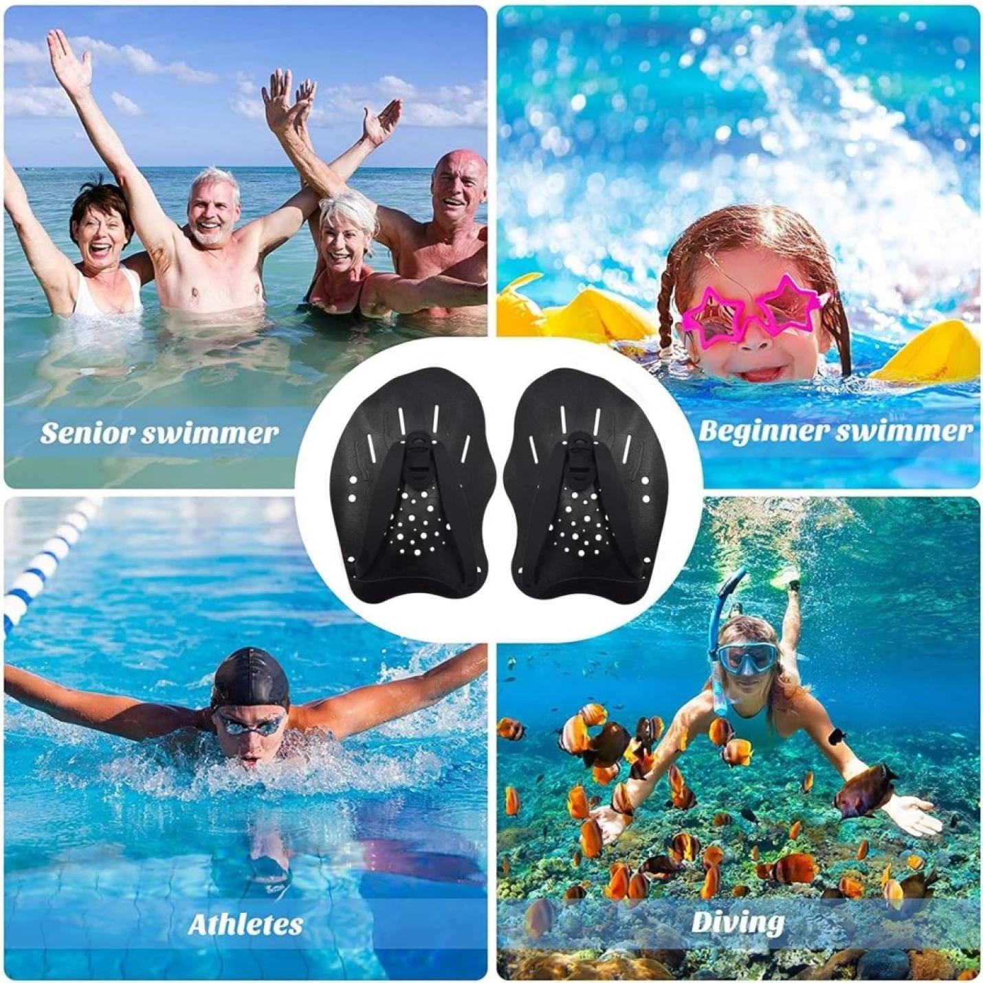 Zwempeddel, uniseks, peddel om te zwemmen, handpeddel om te zwemmen, accessoires voor zwemmers, beginners en ervaren personen - happygetfit.com