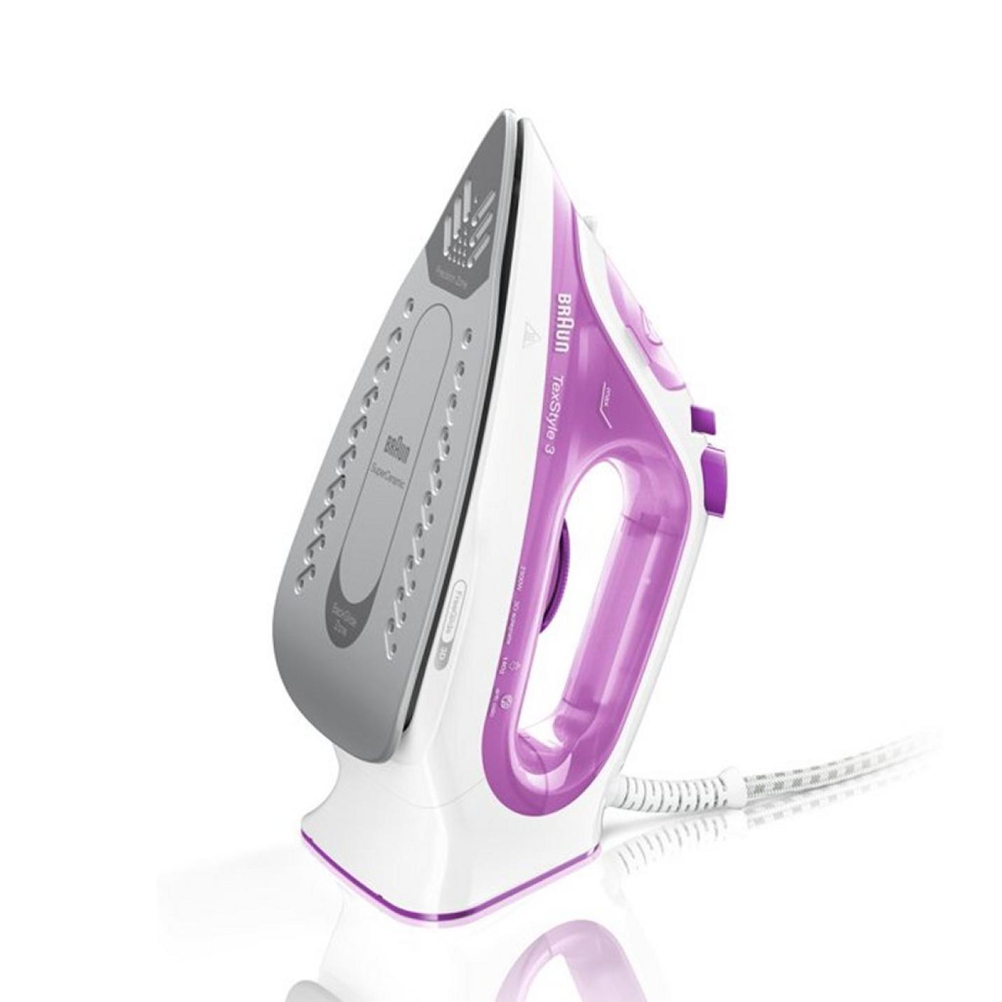 Braun Si3030Pu Texstyle3 Stoomstrijkijzer Roze/Wit