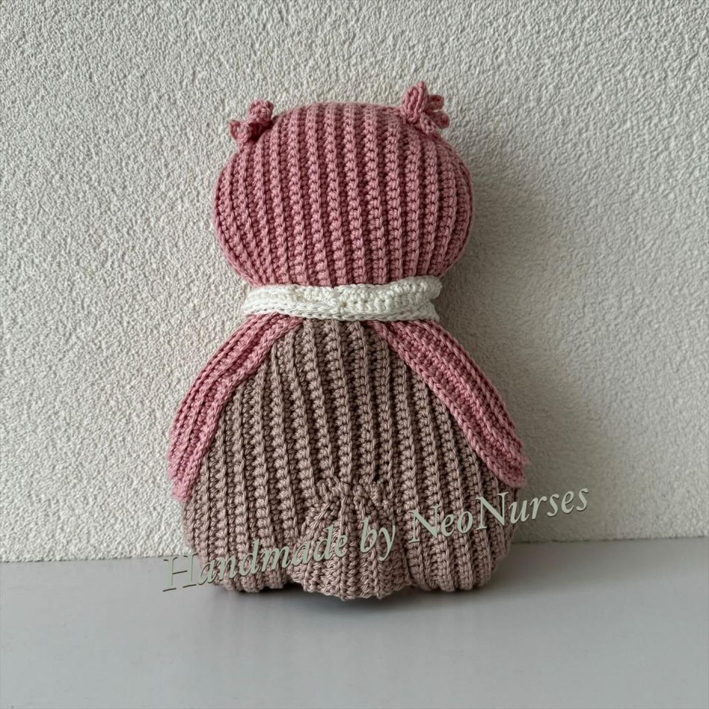 Ribblz Uil Roze gehaakte knuffel achterkant