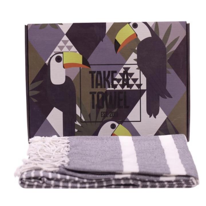 Hamamdoek - Take A Towel - fouta - 90x170 cm - 100% katoen - pestemal - Zwart