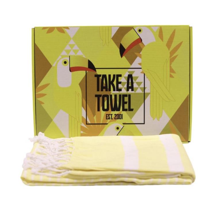 Hamamdoek - Take A Towel - fouta - 90x170 cm - 100% katoen geel