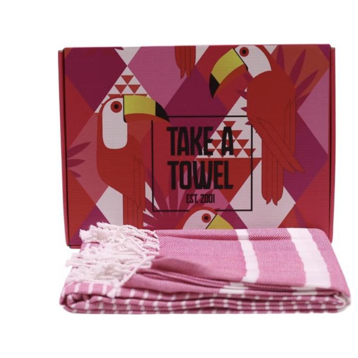 Hamamdoek - Take A Towel - fouta - 90x170 cm - 100% katoen roze