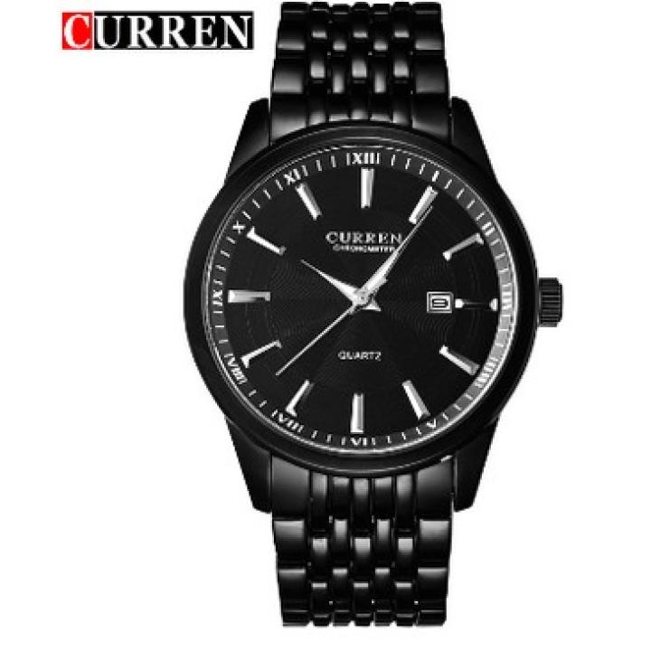 Curren 8052 Roestvrijstalen Quartz herenhorloge - 3ATM - Zwart