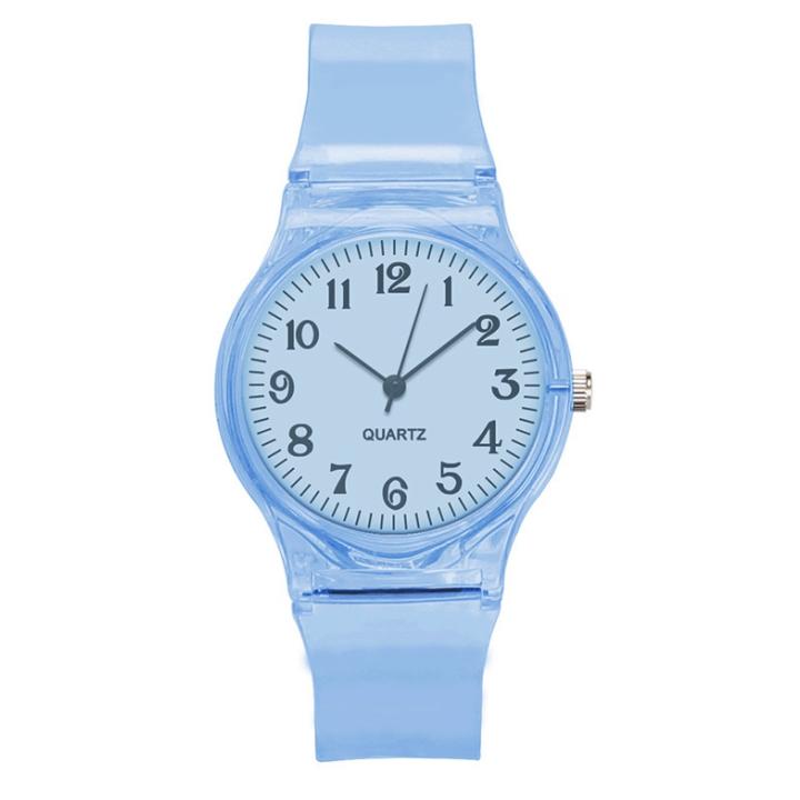 Hidzo Kinderhorloge - Transparant - Analoog - Blauw - Kunststof