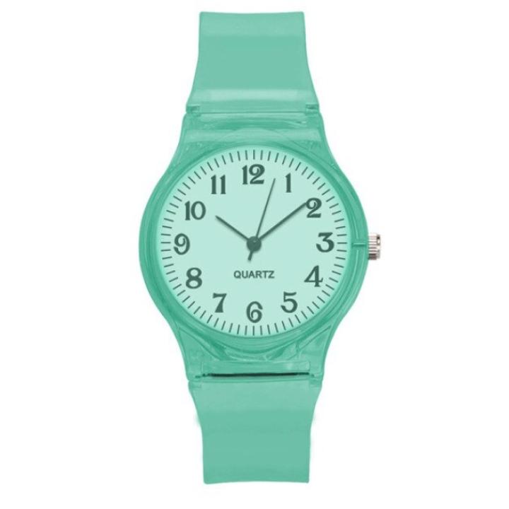 Hidzo Kinderhorloge - Transparant - Analoog - Groen - Kunststof