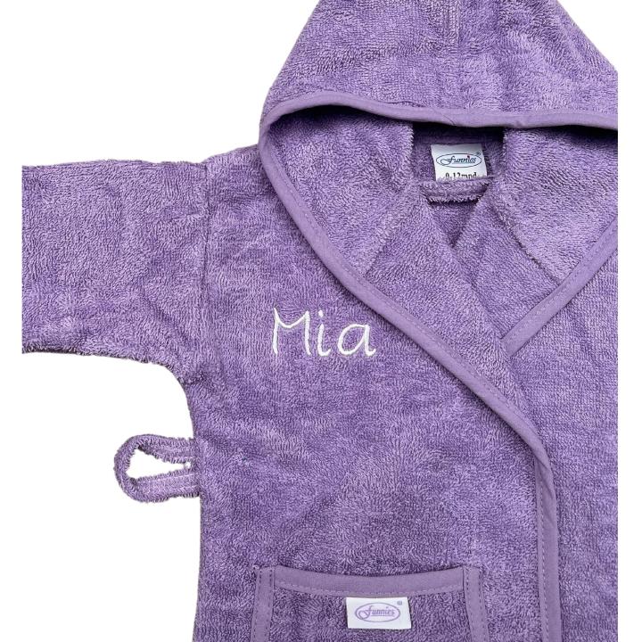 Baby badjas met naam | 0-1 jaar - Lila