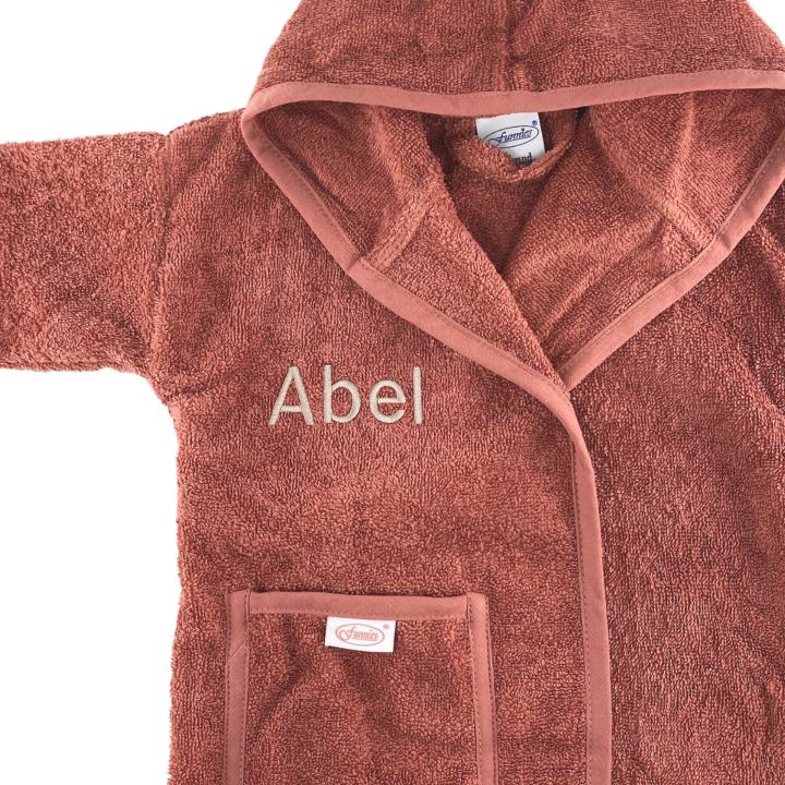 Baby badjas met naam | 0-1 jaar - Koper