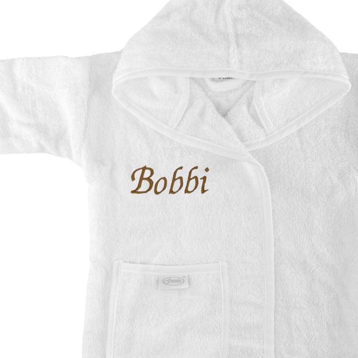 Baby badjas met naam | 0-1 jaar - Wit
