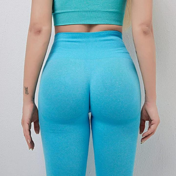 Ontdek de perfecte balans van stijl en comfort met onze yoga leggings voor dames! - Lblauw2 M - S