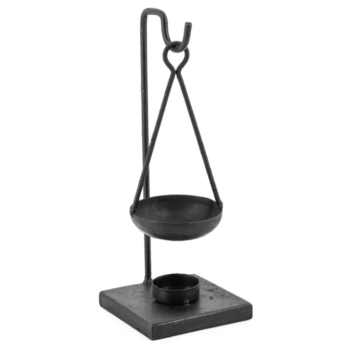 Waxwarmer hangend 20x10 cm zwart metaal | waxbrander | geurbrander - hb1465