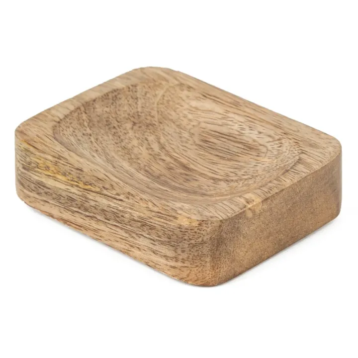 Massief houten schaaltje 10x7.5cm rechthoekig small - wt0501