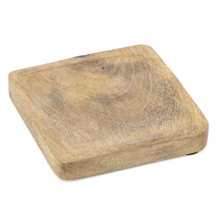 Massief houten schaaltje 12x12cm vierkant - wt0626