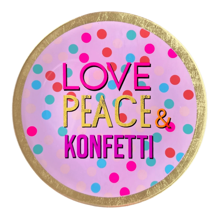 Love plate "Love,Peace & Konfetti"